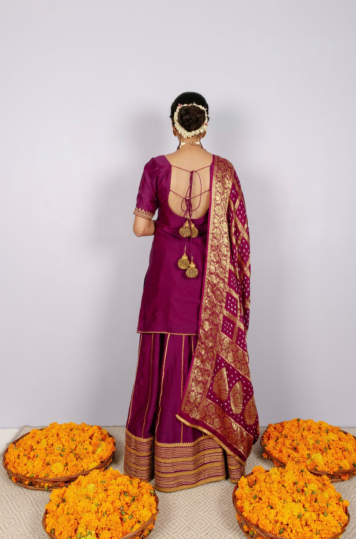 Buy Traditional Purple Weaving Silk Pathani Lehenga With Embroidered Choli  - Zeel Clothing