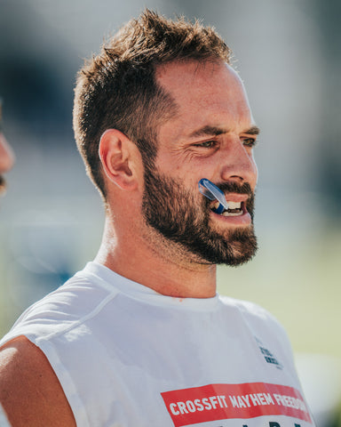 Rich Froning with the AIRWAAV HIIT Mayhem Edition mouthpiece