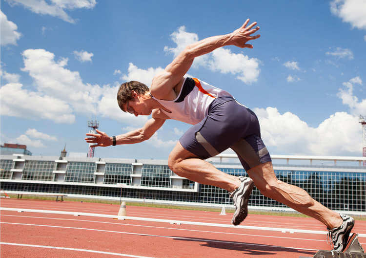 Sprinter on a running track