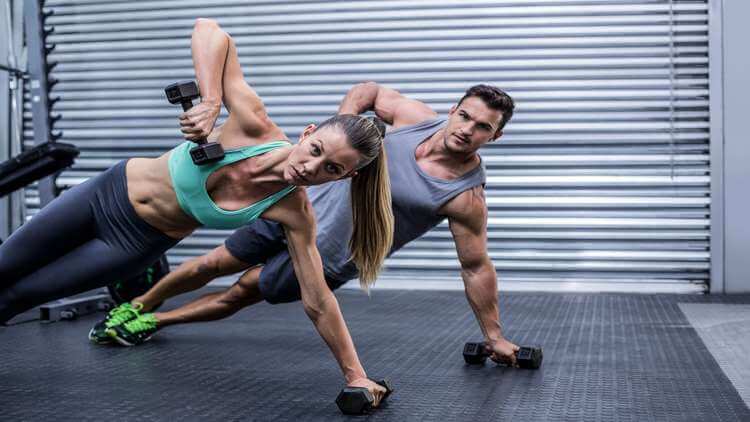 Man and woman build muscle definition