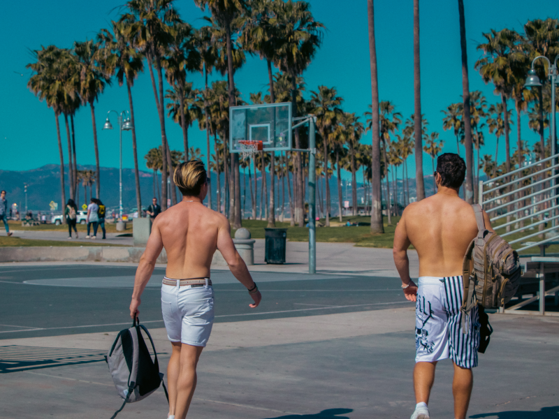 Bodybuilders on a rest day