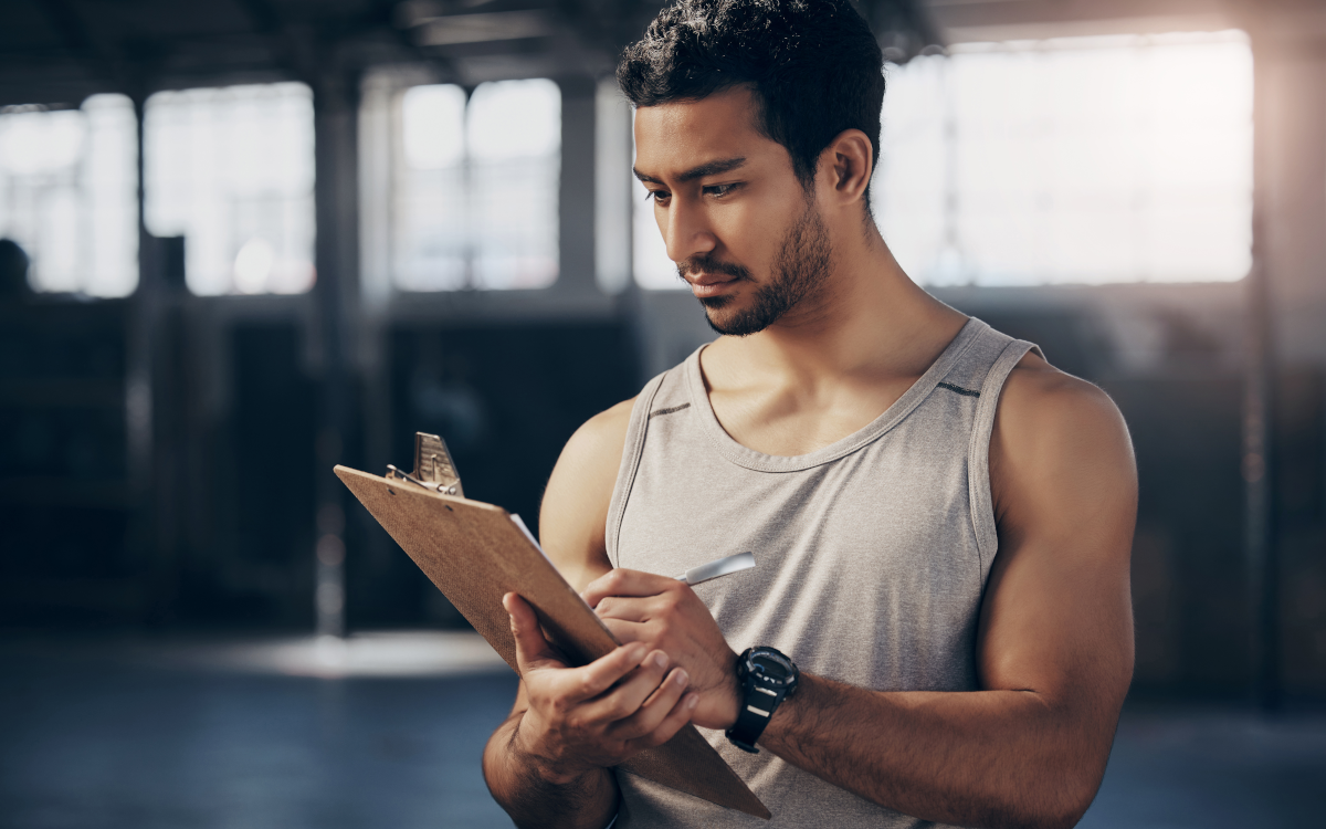 Man writes training schedule