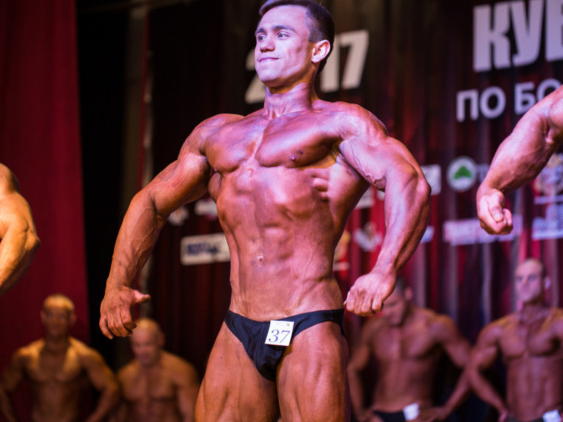 Male bodybuilder in competition