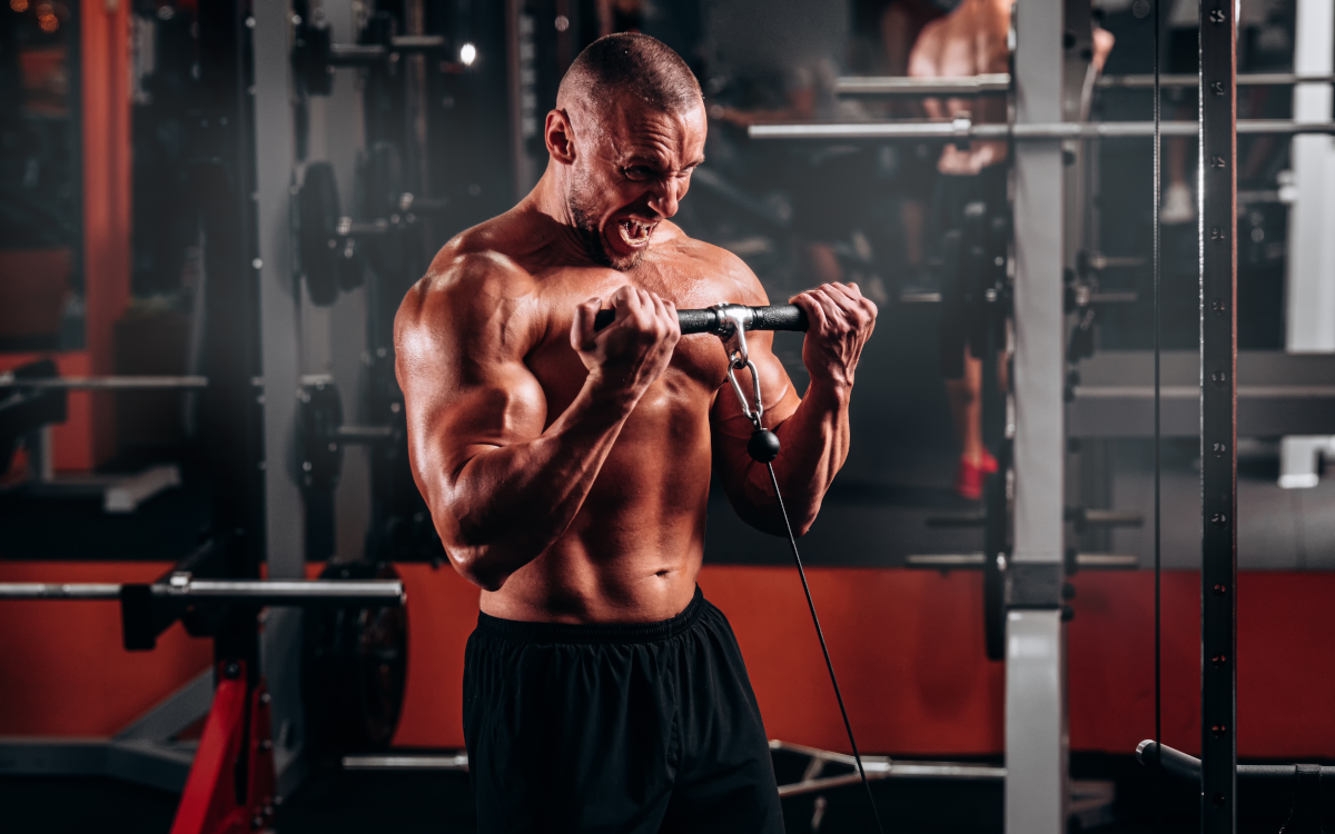 Weightlifter exercising