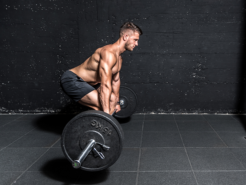 Minimize man doing weightlifting