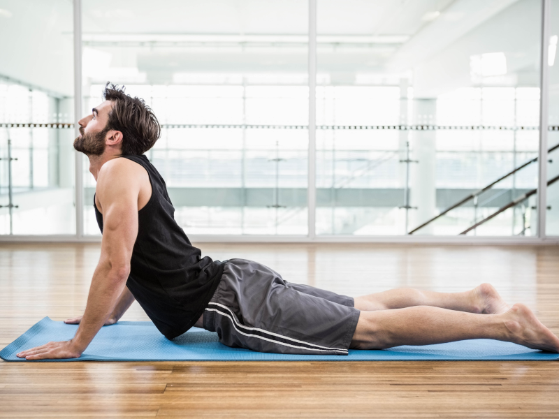 Man doing cobra stretch