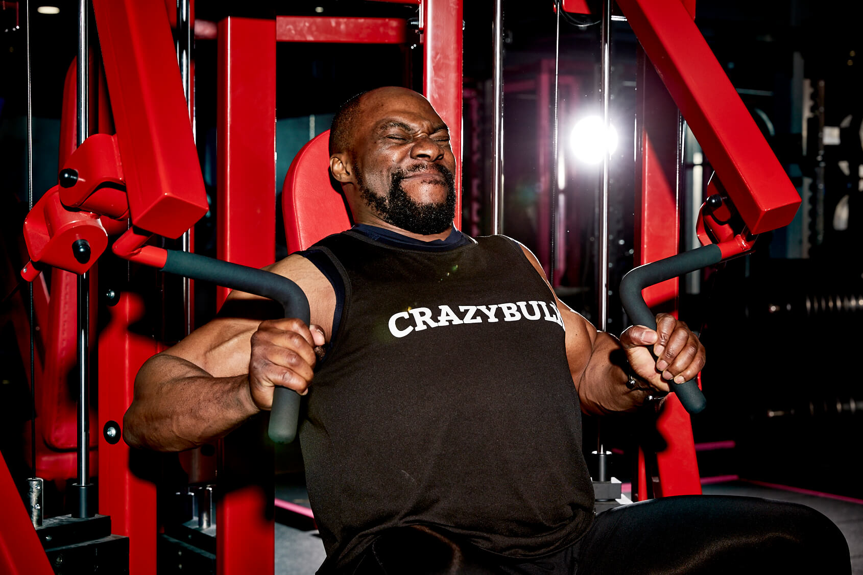 weightlifter on gym machine