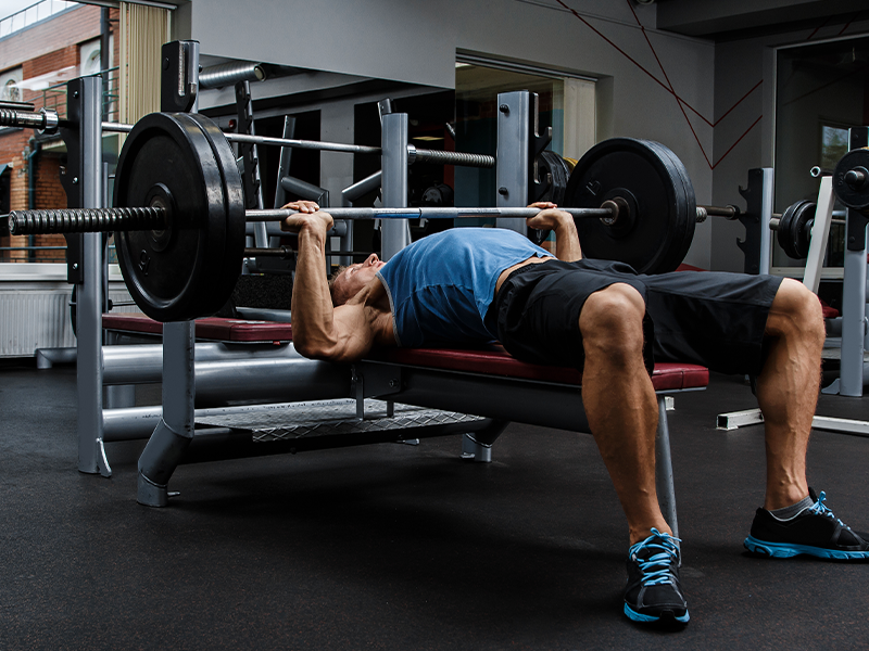 Man exercising in the gym