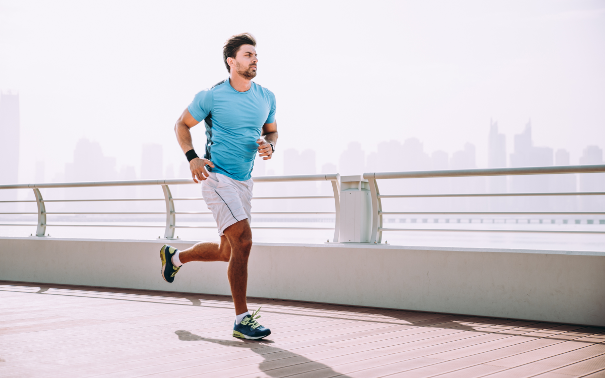 Man running with healthy heart