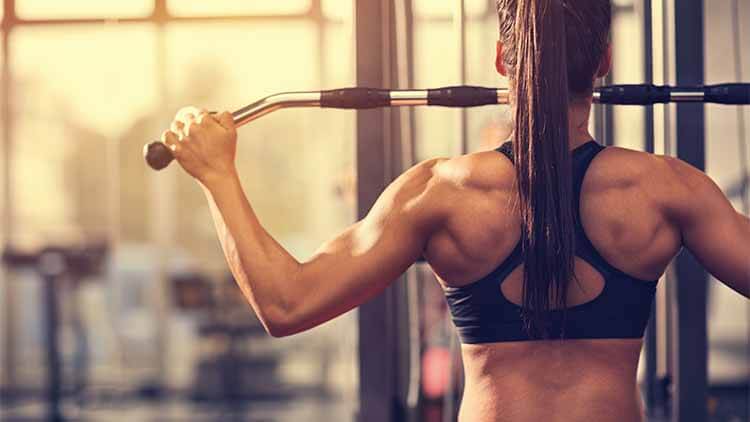 woman doing back workout