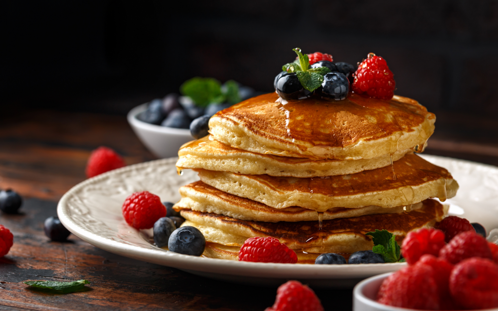 Pancakes and fruit