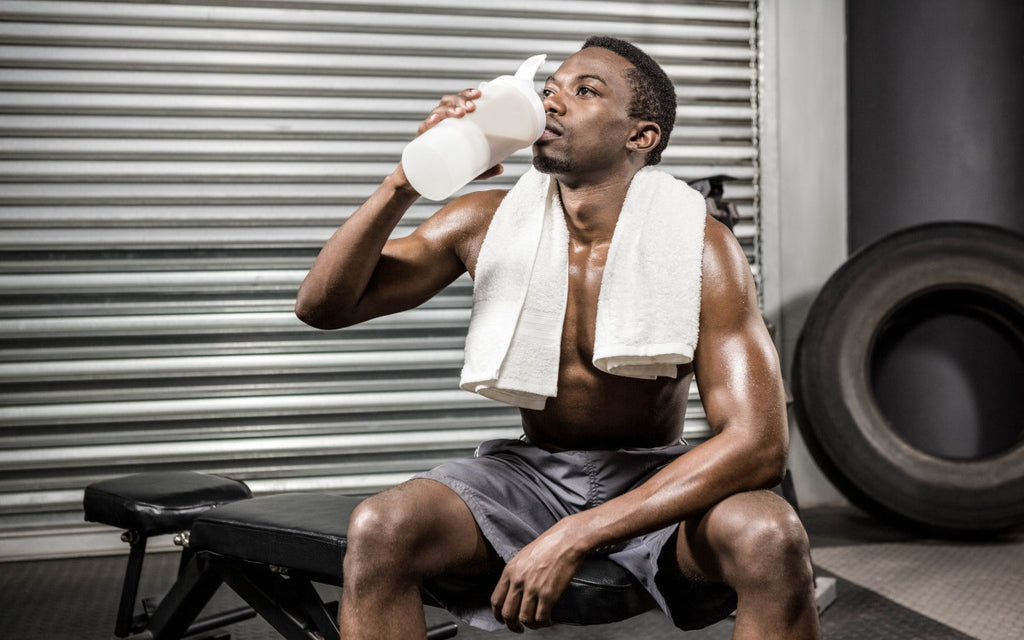 Man drinking protein shake