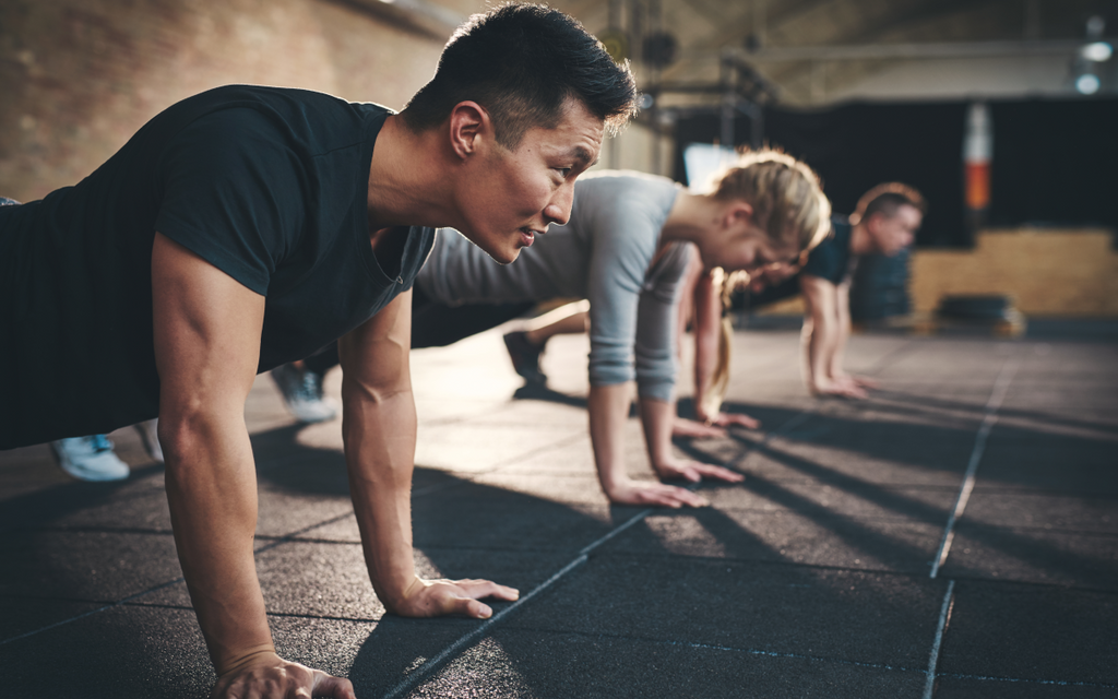 People doing push ups