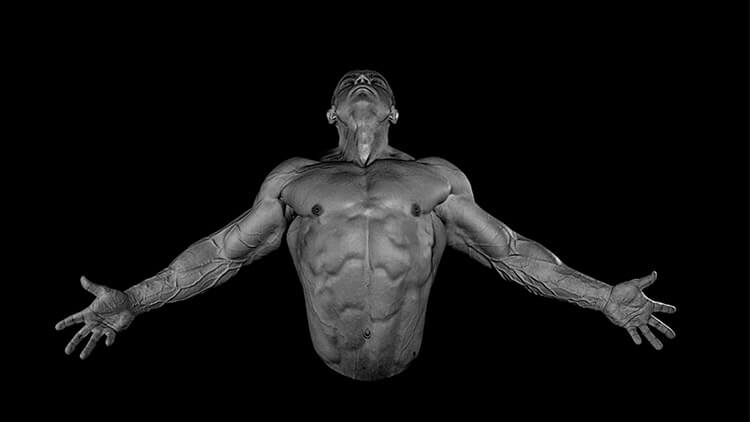 Portrait of male bodybuilder posing