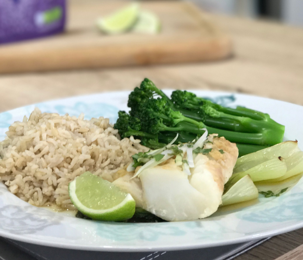 GINGER & SPRING ONION STEAMED COD