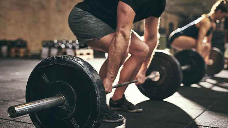 weightlifter holding barbell