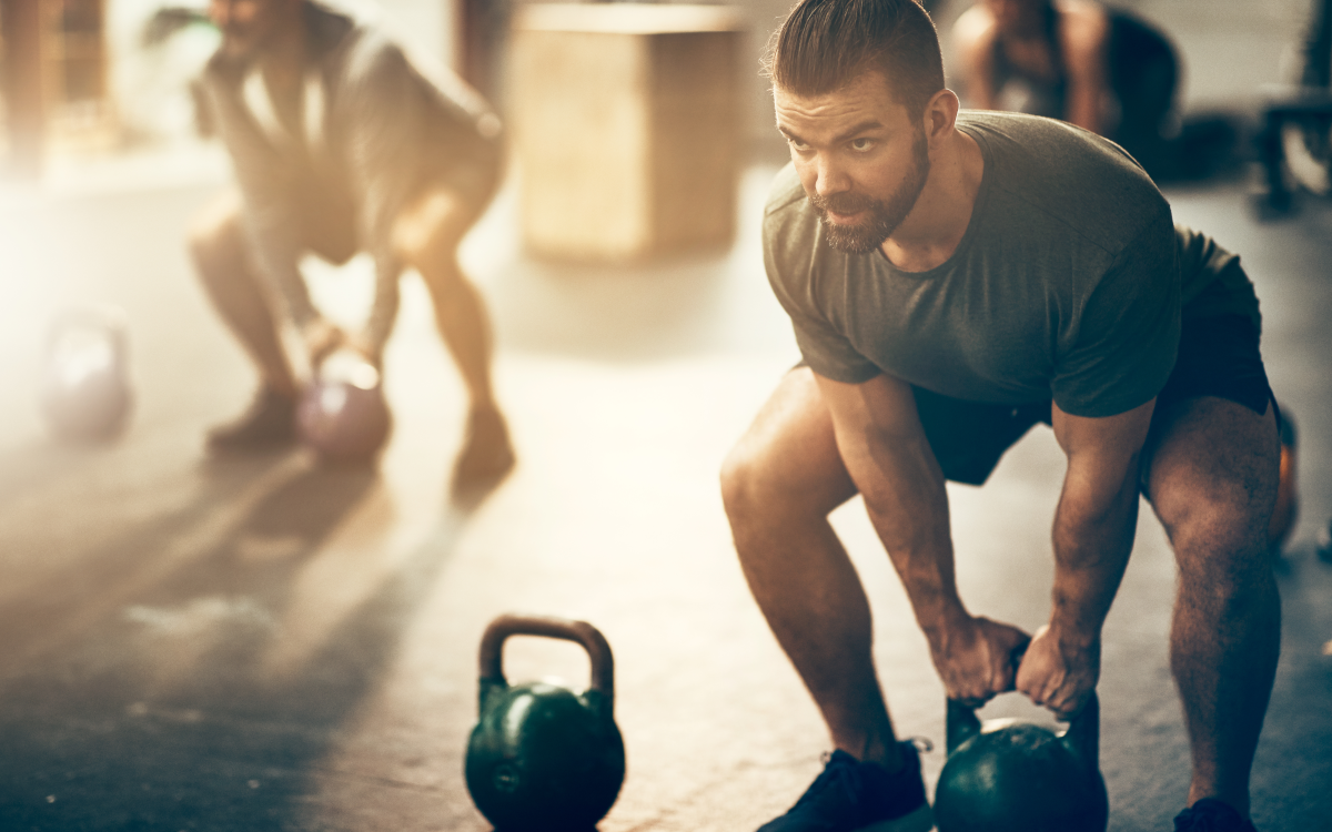 Man lifting weights