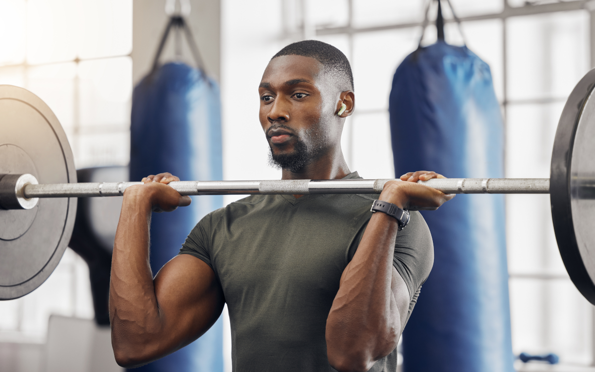 Man lifting weights