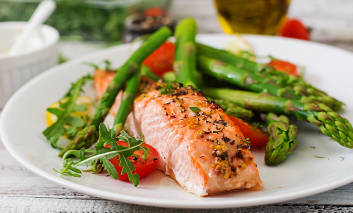 salmon and asparagus