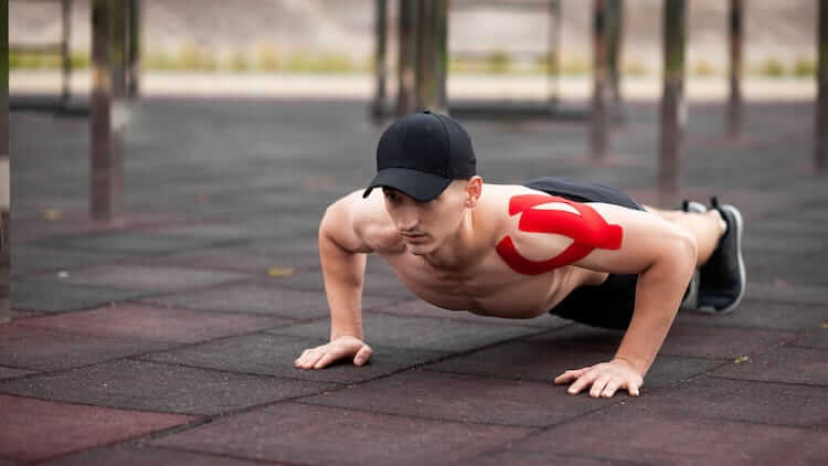 man does push ups