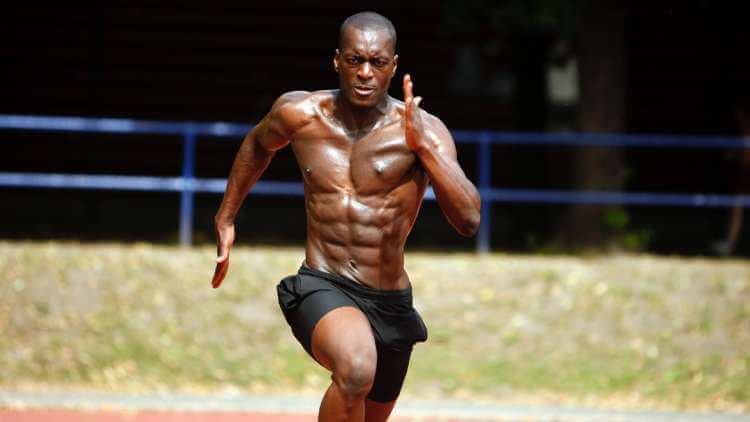 man doing sprint training