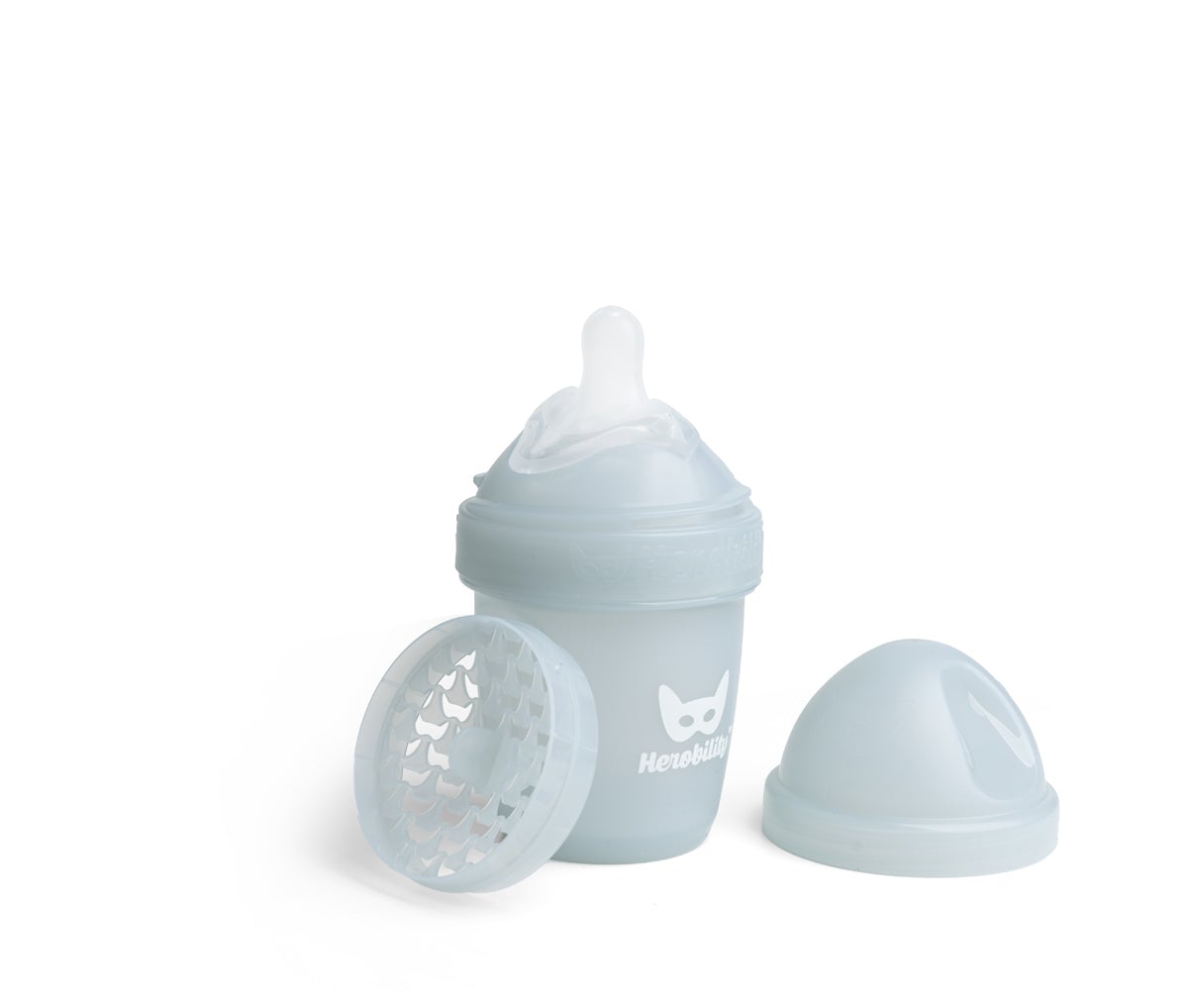 Double Anti-Colic Baby Bottle LT 140 ml/5 floz Gray - Herobility product image