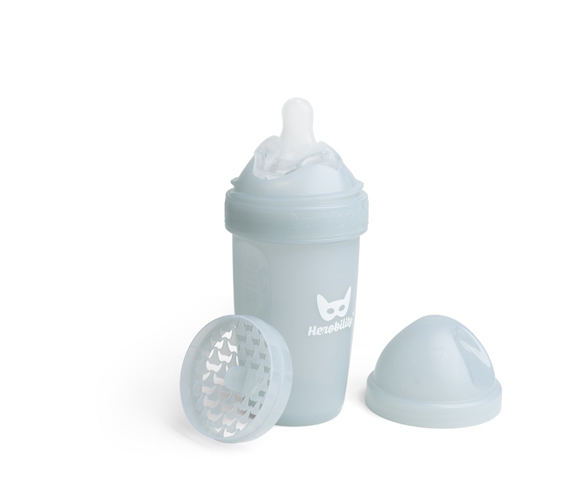 Double Anti-Colic Baby Bottle LT 240 ml/8.5 floz Gray - Herobility product image