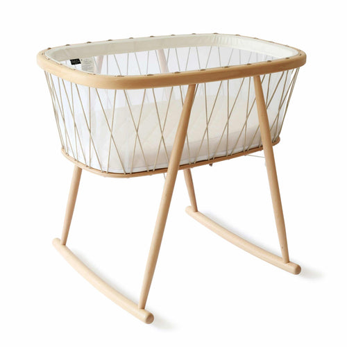 Charlie Crane KUMI Crib Mesh / Hazelnut Bassinet with Mattress +