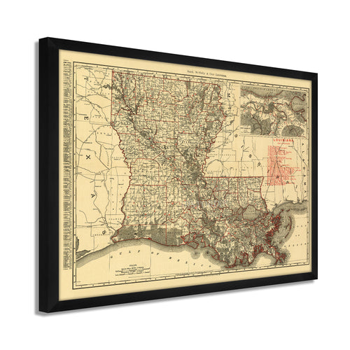  Historic Map : 1817 Louisiana. - Vintage Wall Art - 69in x  44in: Posters & Prints