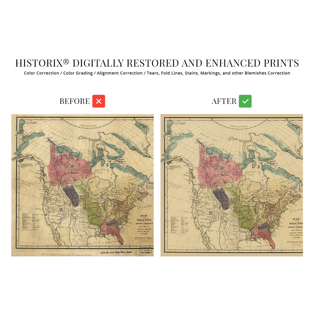 1836 Mapa De Las Tribus Indias De América Del Norte Wall Art Print Historic Prints 0820