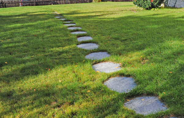 Steppingstone i gräsmatta