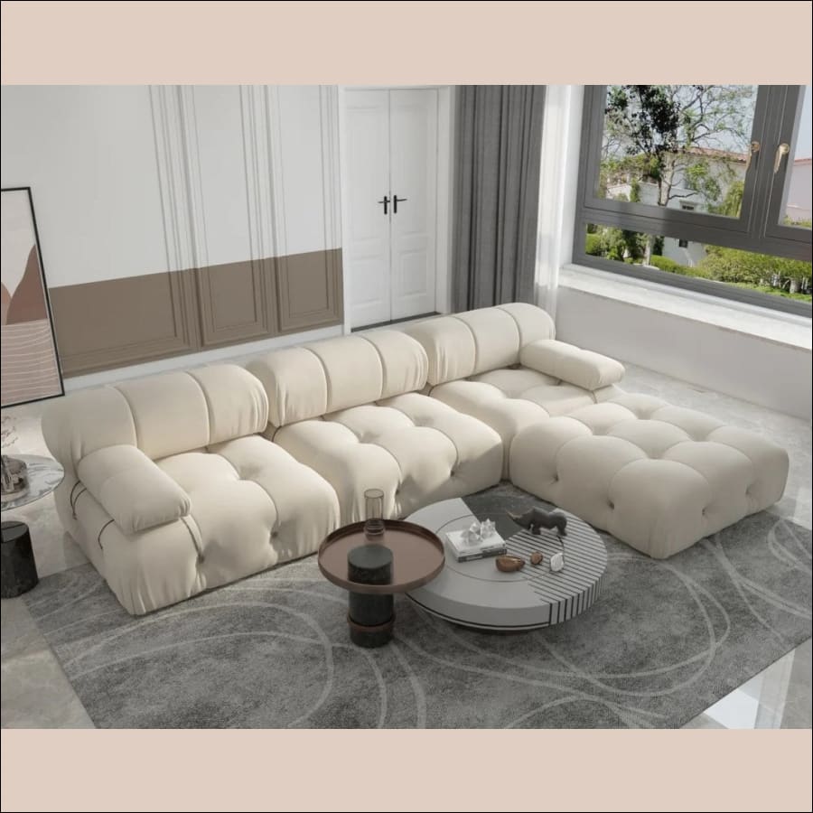 Sectional Immobile Modular Sofa Couch Customizable : Ottoman