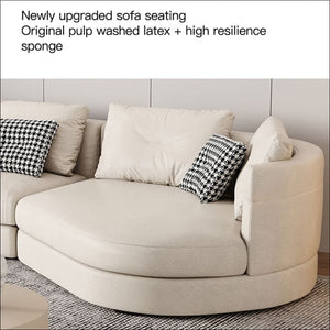 Hooker Furniture Larrabee Curved Sectional, Cream, Living Room Seating Sectional Sofas