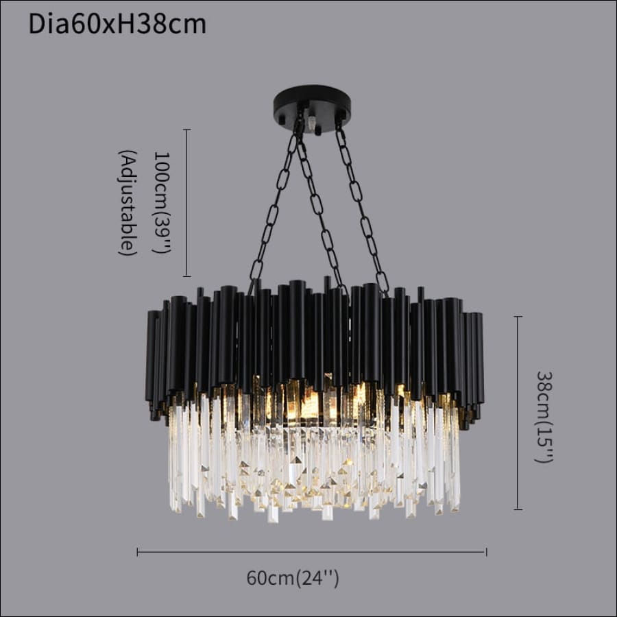 Buy Kira Home Gemma 15 Modern Chic 4-Light Flush Crystal Chandelier +  Round Metal Shade, Dimmable, Brushed Black Finish Online at  desertcartSeychelles