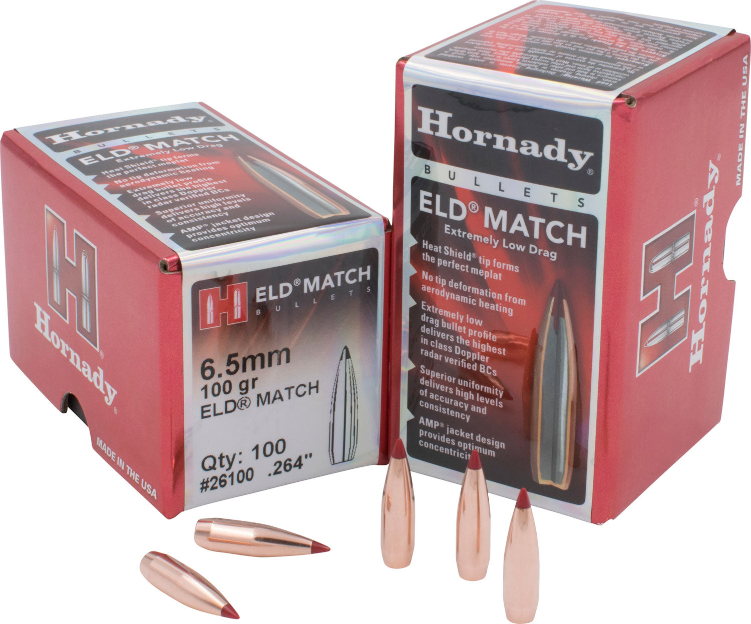 Hornady 26100 ELD Match 6.5mm .264 100 gr Extremely Low Drag-Match 100 Per Box
