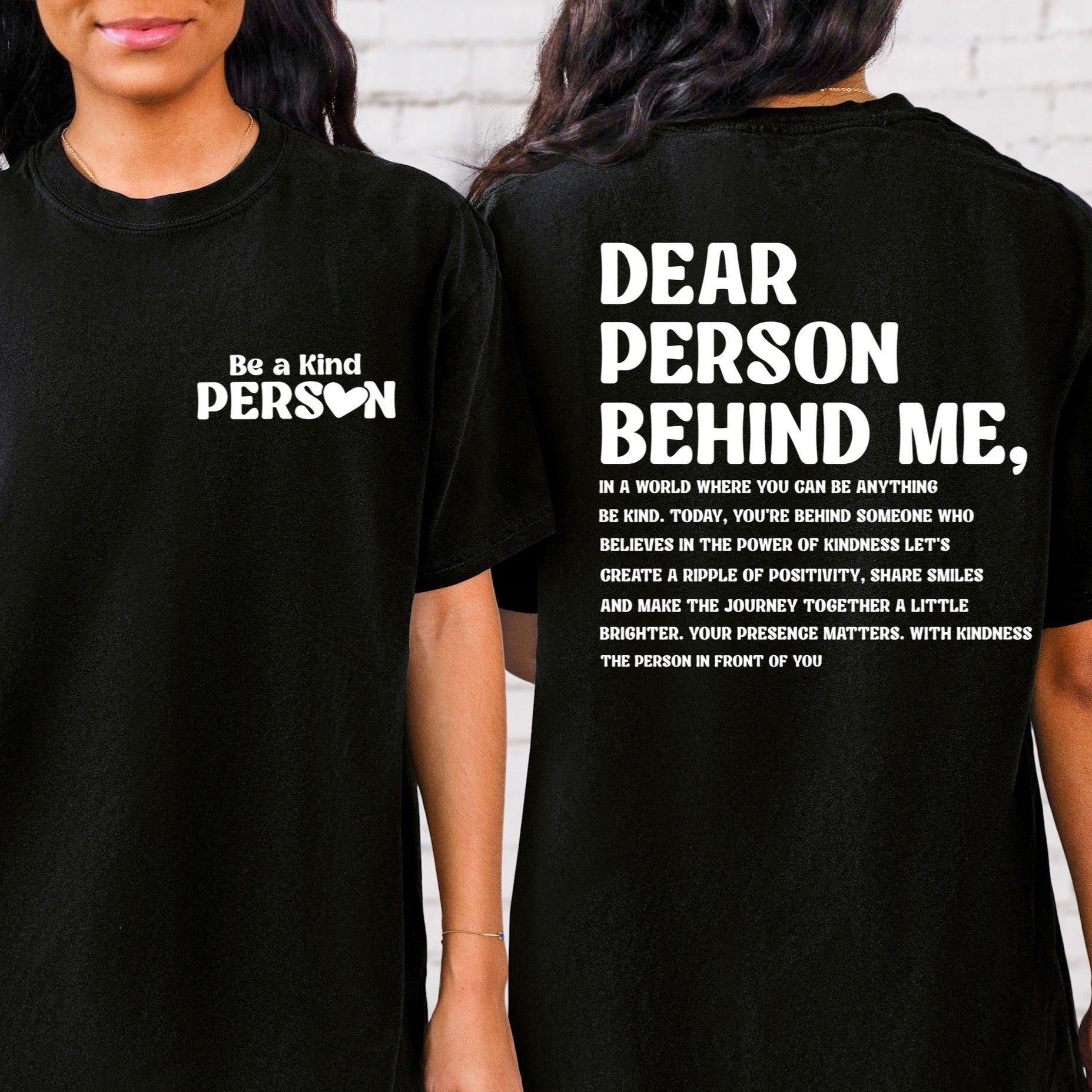 Dear person behind me screen print transfer