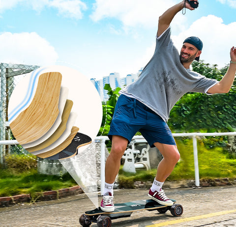 flexible deck electric skateboard