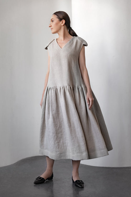 White Cotton Gauze Dress by Onesta X Percy Langley