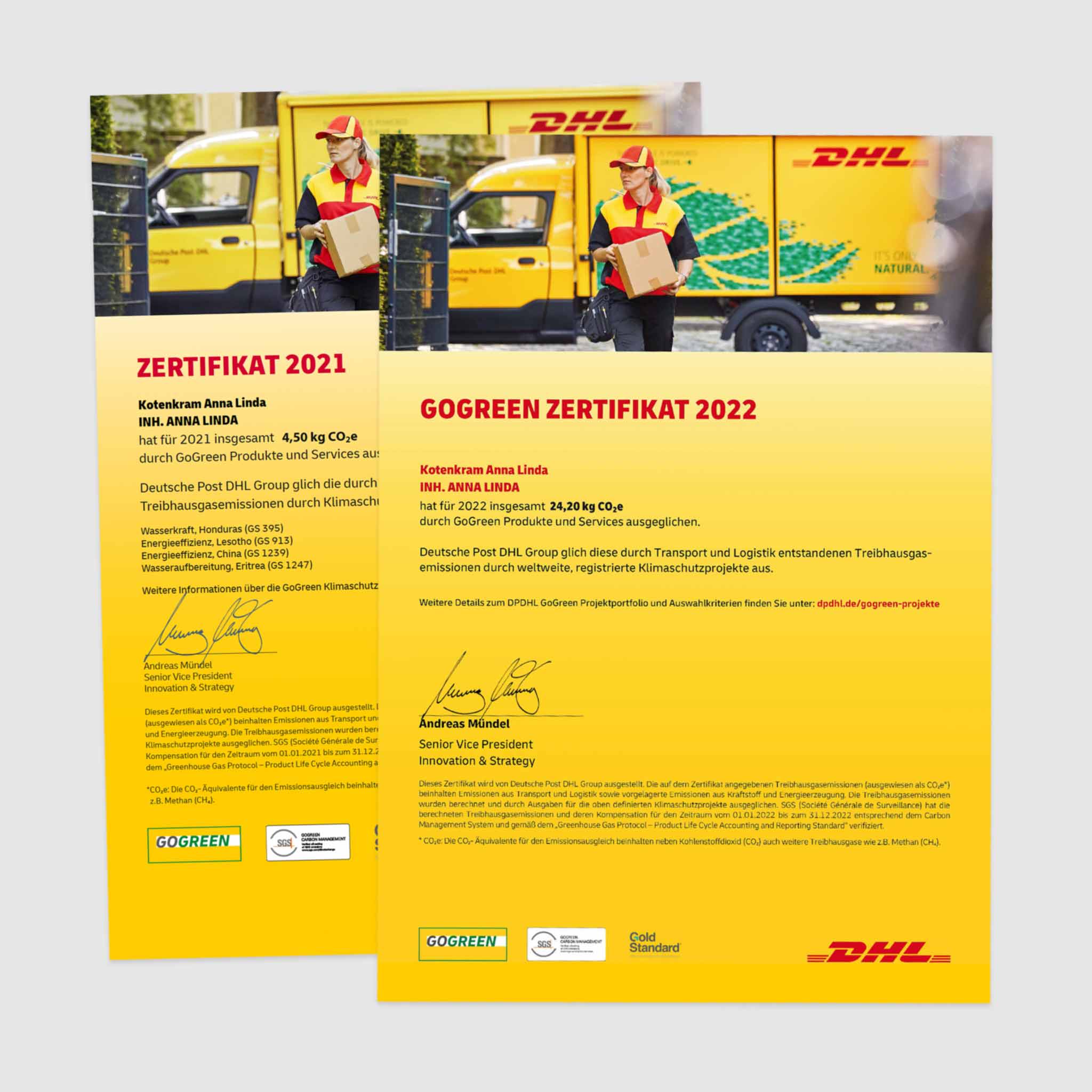 kotenkram dhl gogreen zertifikat 2021/22