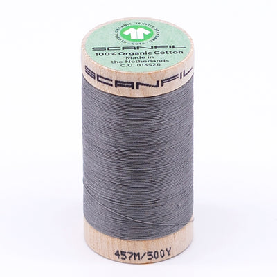 SCANFIL Organic Thread 50wt Cotton - 500 Yard Spool Set Storm Greys