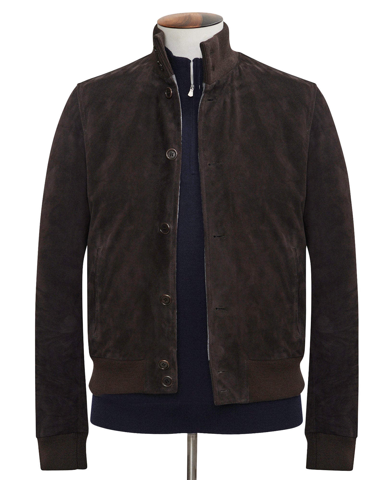 Brown Suede Bomber Jacket