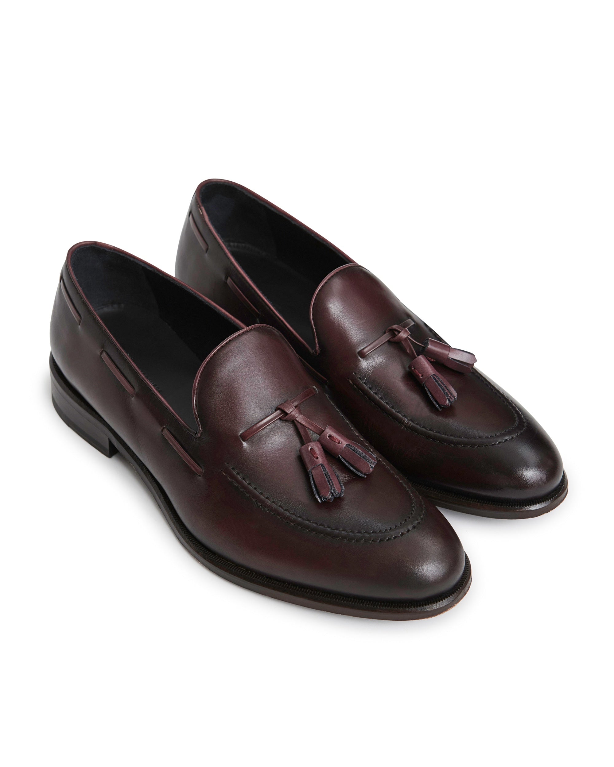 Burgundy Calf Leather Tassel Loafer 7729