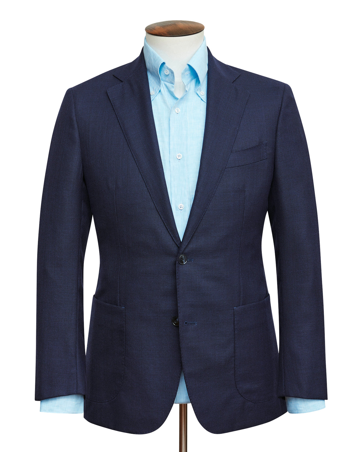 Blue Micro Textured Hopsack Blazer