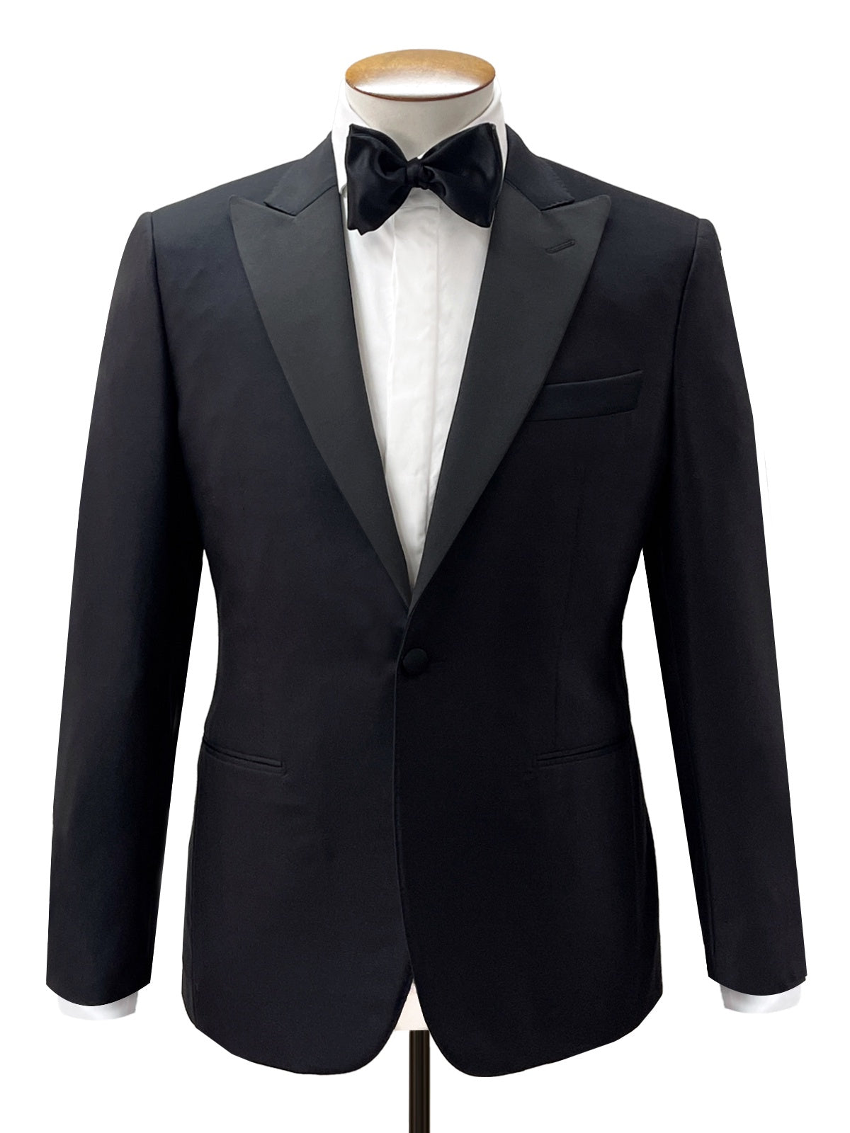 Black Wool Peak Tuxedo Jacket