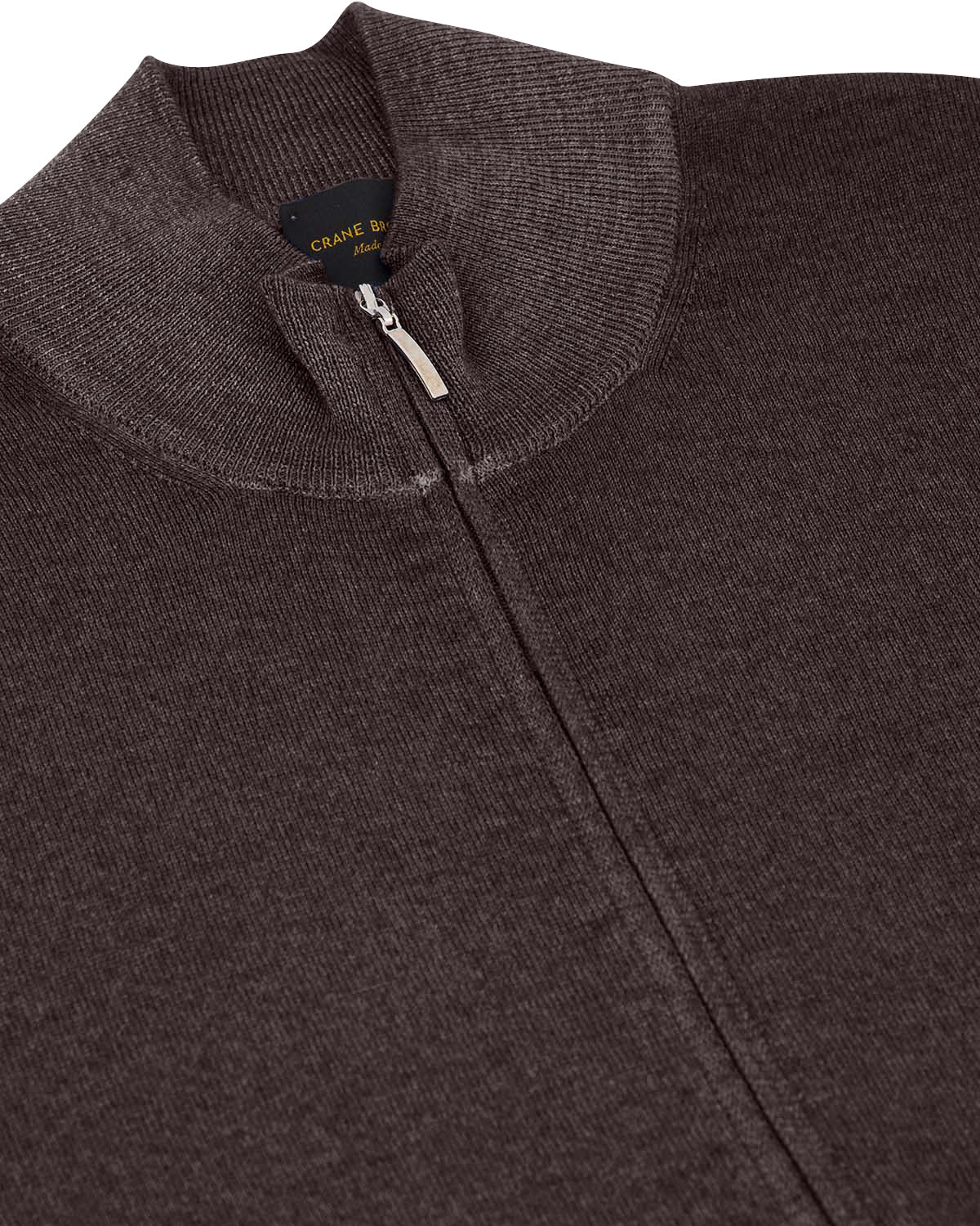 Nutmeg Merino Wool Zip-Through Sweater