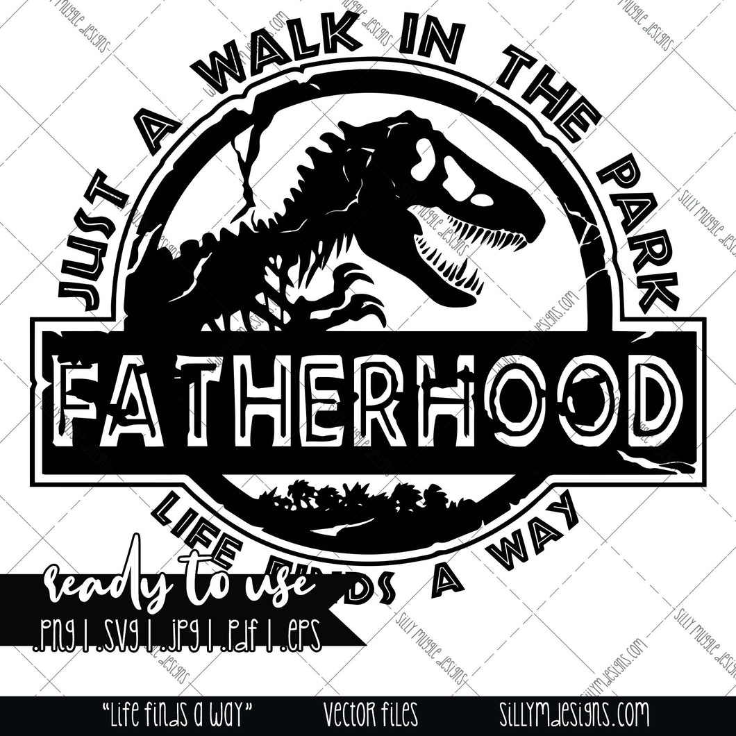 Download Walk In The Park Svg Jurrassic Park Fatherhood Png Silhouette Cri Sillymdesigns