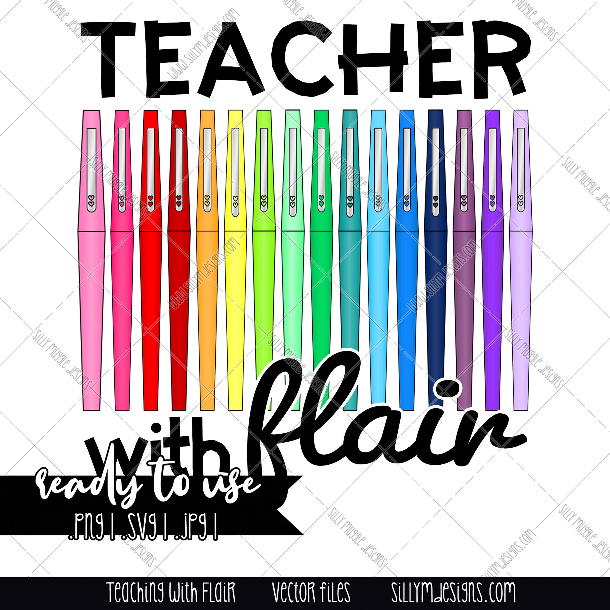 Download Teacher With Flair Digital Download Rgb Colors Png Jpg Svg Subl Sillymdesigns