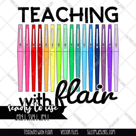 Teaching With Flair Svg, Flair Pen Svg, Teacher Svg, Teaching