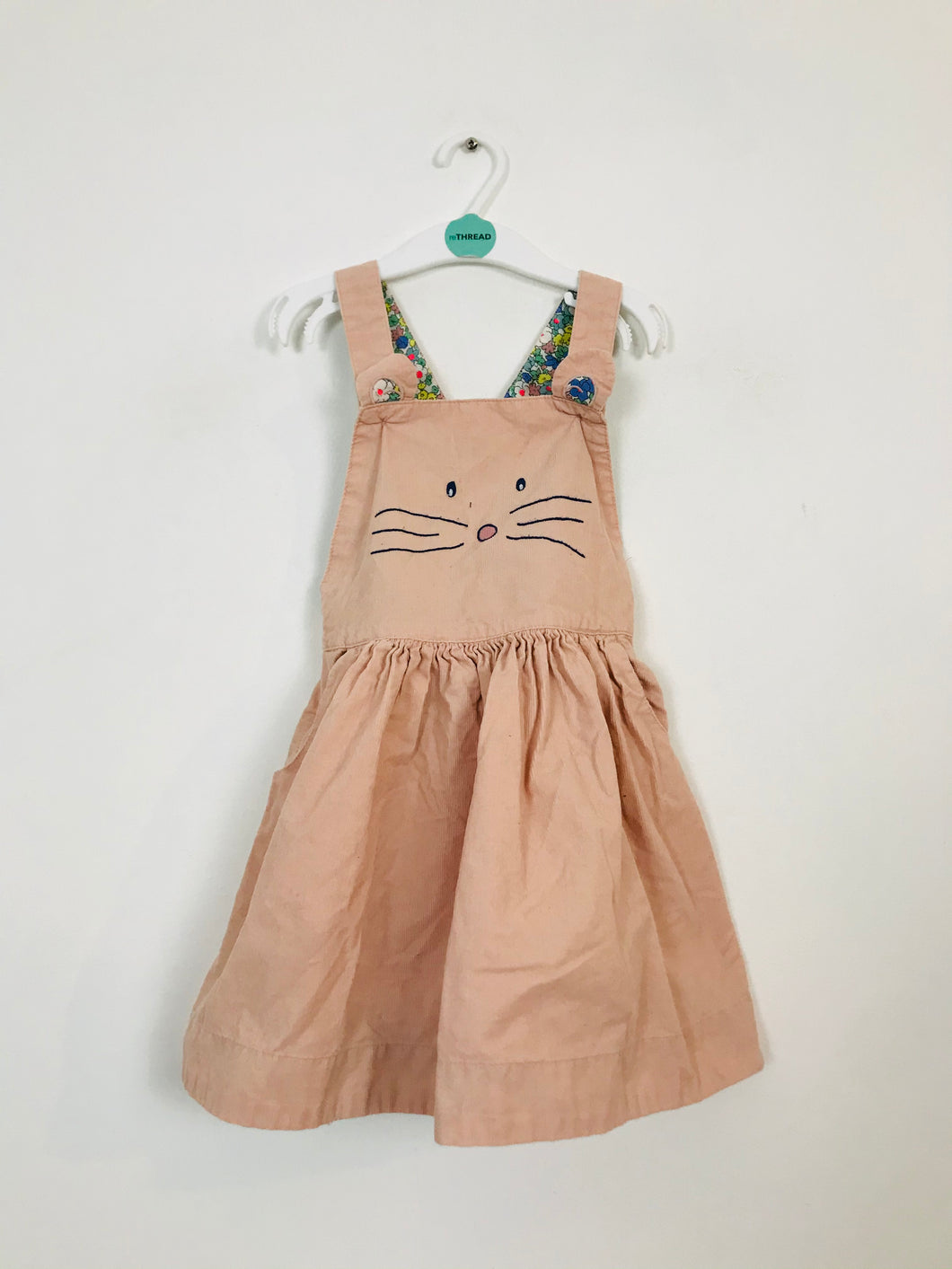 Mini Boden Kids Corduroy Overall Dress | 4-5 Years | Pink