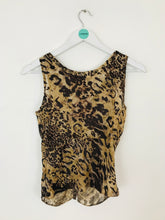 Load image into Gallery viewer, Karen Millen Women’s Leopard Print Sleeveless Shirt Tank Top | UK8 | Brown
